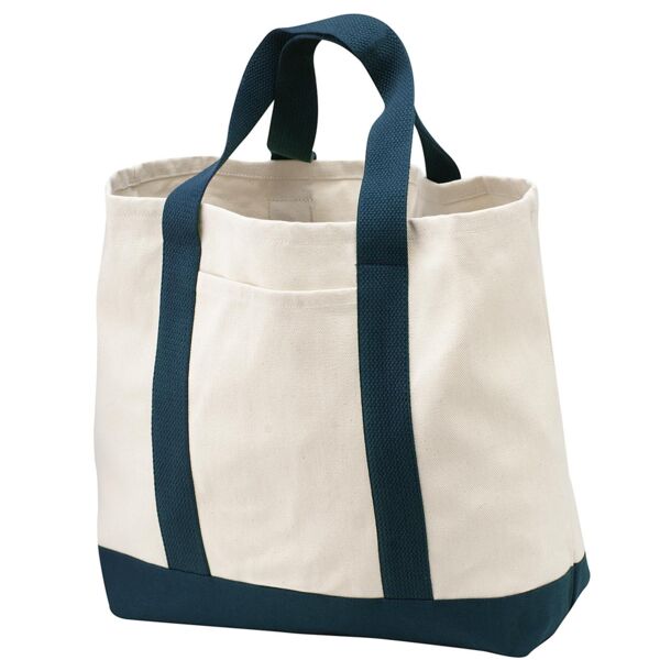Twill Two-Tone Shopping Tote Thumbnail